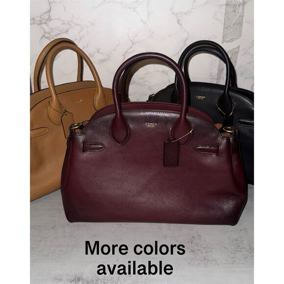 Coach Empire 28 Merlot Honey Brown Suede Olive Black NWT